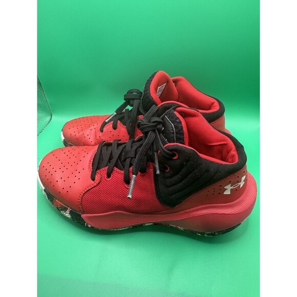 Big Kids' Under Armour Jet '21 Basketball Shoes Red / Black Sz 5Y - Picture 10 of 11